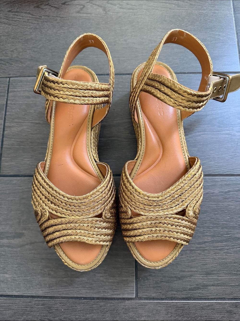 ROBERT CLERGERIE PARIS METALLIC FLATFORM 6US/7FR